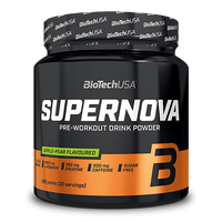 BioTechUSA SuperNova este o formulă pre-antrenament concentrată, pudră, care conține 12 ingrediente active, fără zahăr. Strânge-ți și mai mult limitele în timpul antrenamentului!