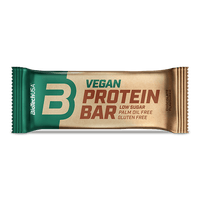 Batonul Vegan Protein Bar BioTechUSA este o felie de proteină fără lactoză și gluten din surse de proteine pe bază de plante, cu un strat delicios de ciocolată.