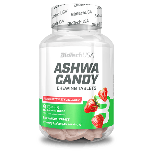 Ashwa Candy - 90 comprimate de mestecat strawberry twist