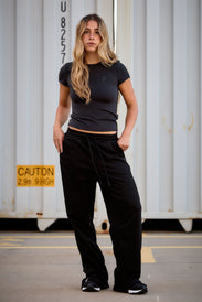 Pantaloni jogger cu croială wide leg pentru femei HARMONY