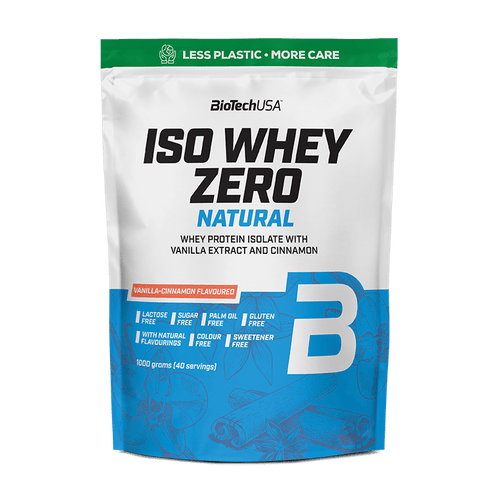 BioTechUSA Iso Whey Zero Natural este o proteină pe bază de izolat proteic din zer, aromată cu arome naturale, fără pudră de băutură, colorant sau îndulcitor.