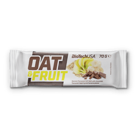 BioTechUSA Oat&Fruits este un baton vegetarian de ovăz și fructe, cu semințe oleaginoase, cu înveliș cu gust de ciocolată sau iaurt.