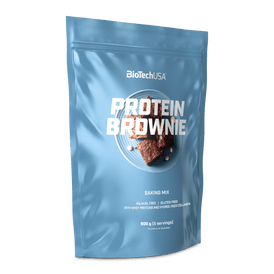 Praful de aluat Protein Brownie de la BioTechUSA conține colagen, proteine din zer și îndulcitor, fără adaos de zahăr, fără gluten și fără ulei de palmier.