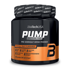 Praf de băutură Pump Caffeine Free de la BioTechUSA cu aminoacizi și minerale.