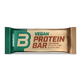 Batonul Vegan Protein Bar BioTechUSA este o felie de proteină fără lactoză și gluten din surse de proteine ​​pe bază de plante, cu un strat delicios de ciocolată.