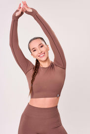 SEAMLESS LONG-SLEEVE CROP Bluză cu mâneci lungi de damă